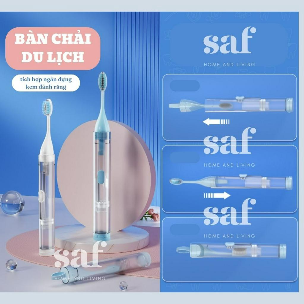 Bàn Chải Du Lịch Tiện Dụng Thông Minh Kèm Ngăn Đựng Kem Đáng Răng (tặng kèm cọ rửa)