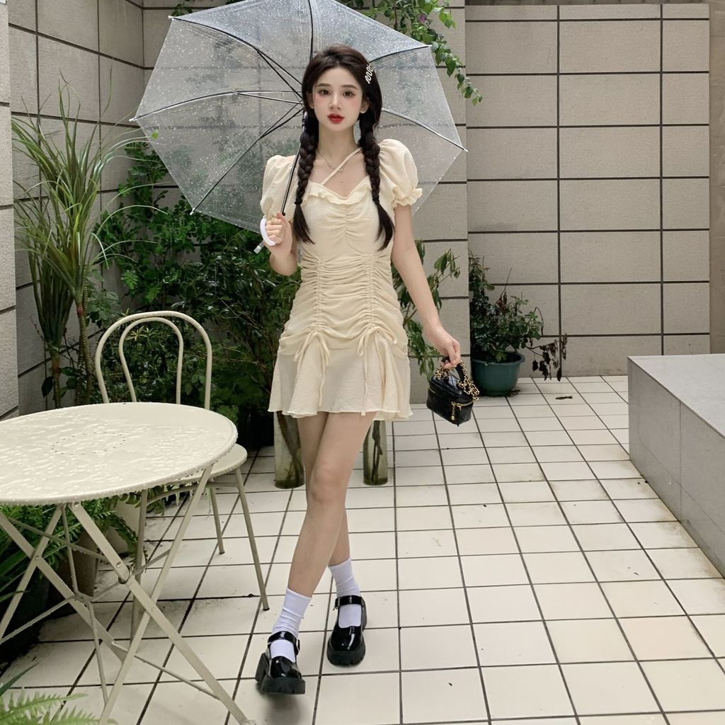 Đầm Ngắn Tay Lưng Cao Cỡ Lớn Phong Cách Mùa Hè Mới