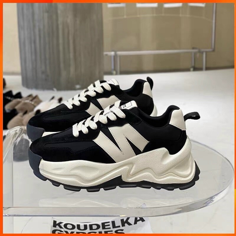 [Sẵn- hàng đẹp]Giày nữ, giày sneaker da lộn phong cách, giày thể thao nữ chữ N hót hít