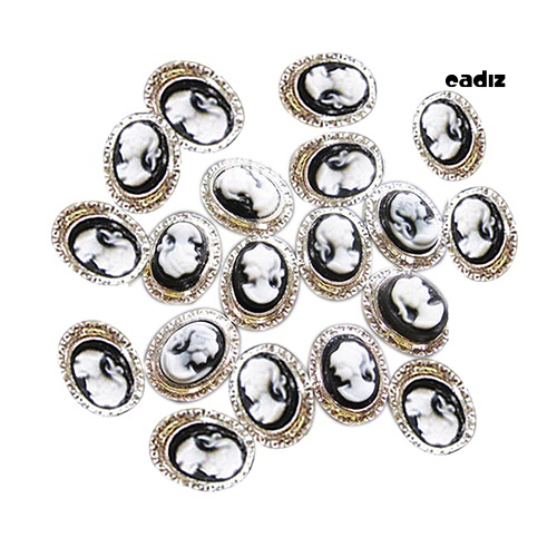 Bộ 10 Phụ Kiện Trang Trí Móng Tay Nghệ Thuật Hình Nữ Hoàng 3D Bằng Nhựa Resin Lấp Lánh DIY