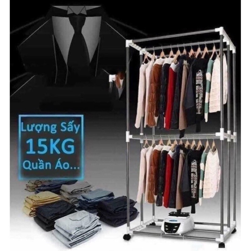 [SẴN HÀNG] Tủ Sấy Quần Áo Chịu Lực 15 Kg, Công Suất 1300W Sấy Nhanh Trong 1 Giờ, Có Điều Khiển Hẹn Giờ