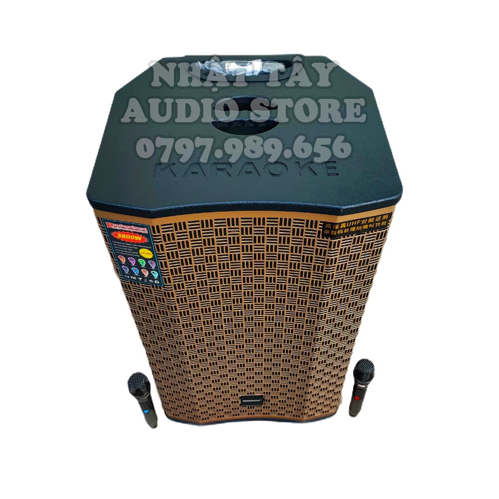Loa karaoke di động - Temeisheng ED 1522 - Loa kẹo kéo công suất lớn với bass 4 tấc 2 micro UHF karaoke cực hay
