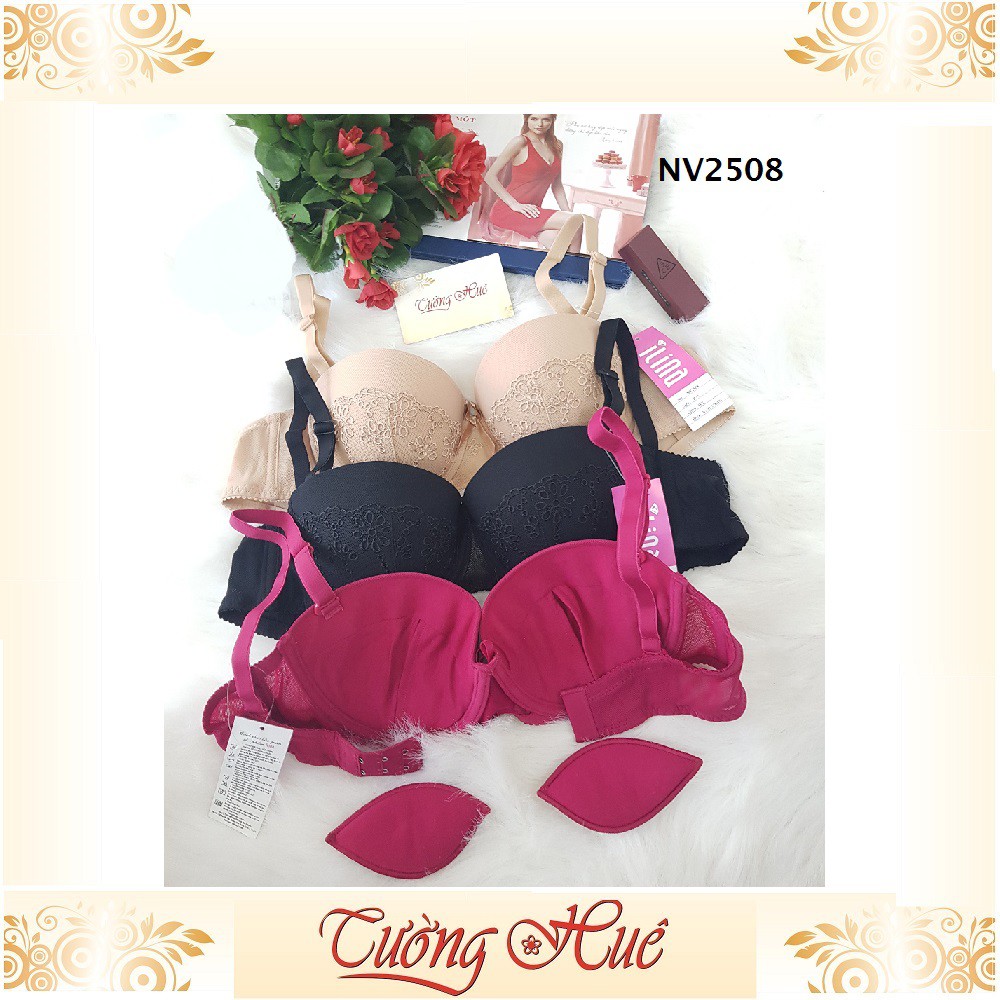 Áo lót nữ Ilina NV2508 áo ngực ren nâng cúp ngang.