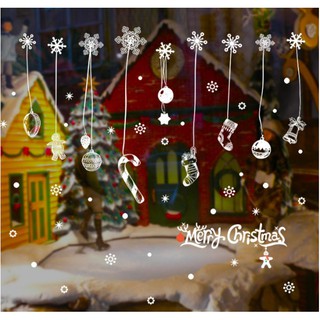 Decal trang trí Noel -Rèm phụ kiện nhiều món mừng giáng sinh
