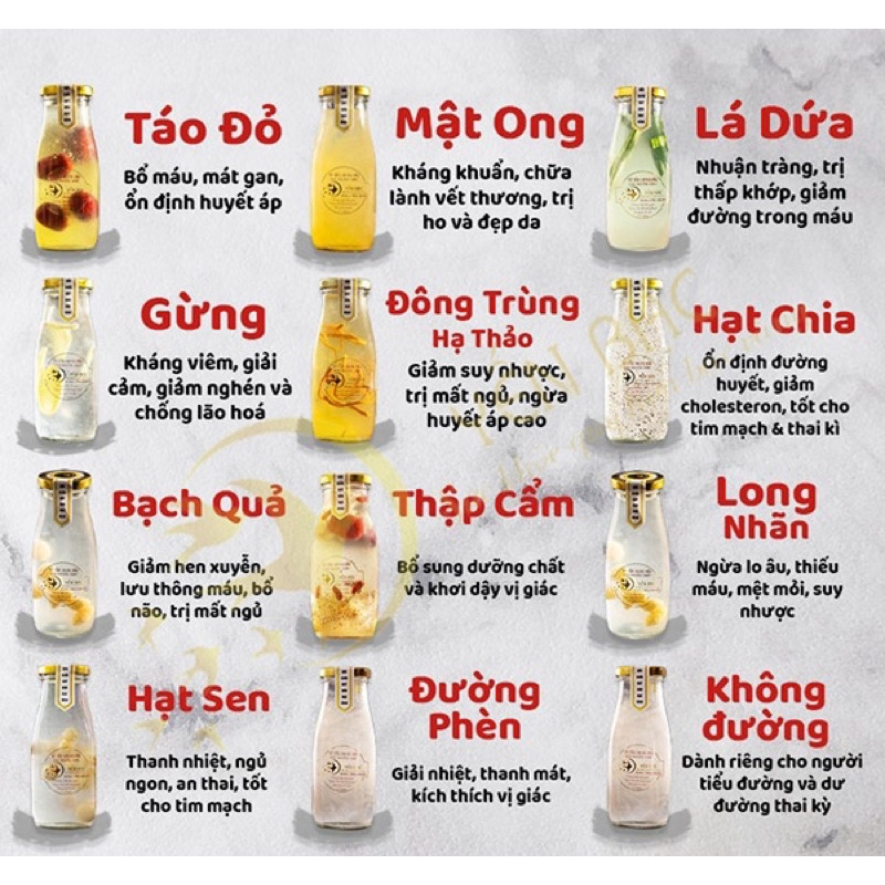 set tổ yến an thần mất ngủ- tổ yến chưng hạt sen,kỷ tử,táo đen,hạt chia,nhãn nhục[ tặng hủ thuỷ tinh]