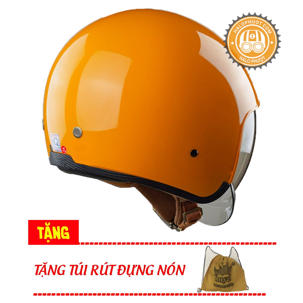Nón bảo hiểm 3/4 kính âm Royal M139 Cam Bóng