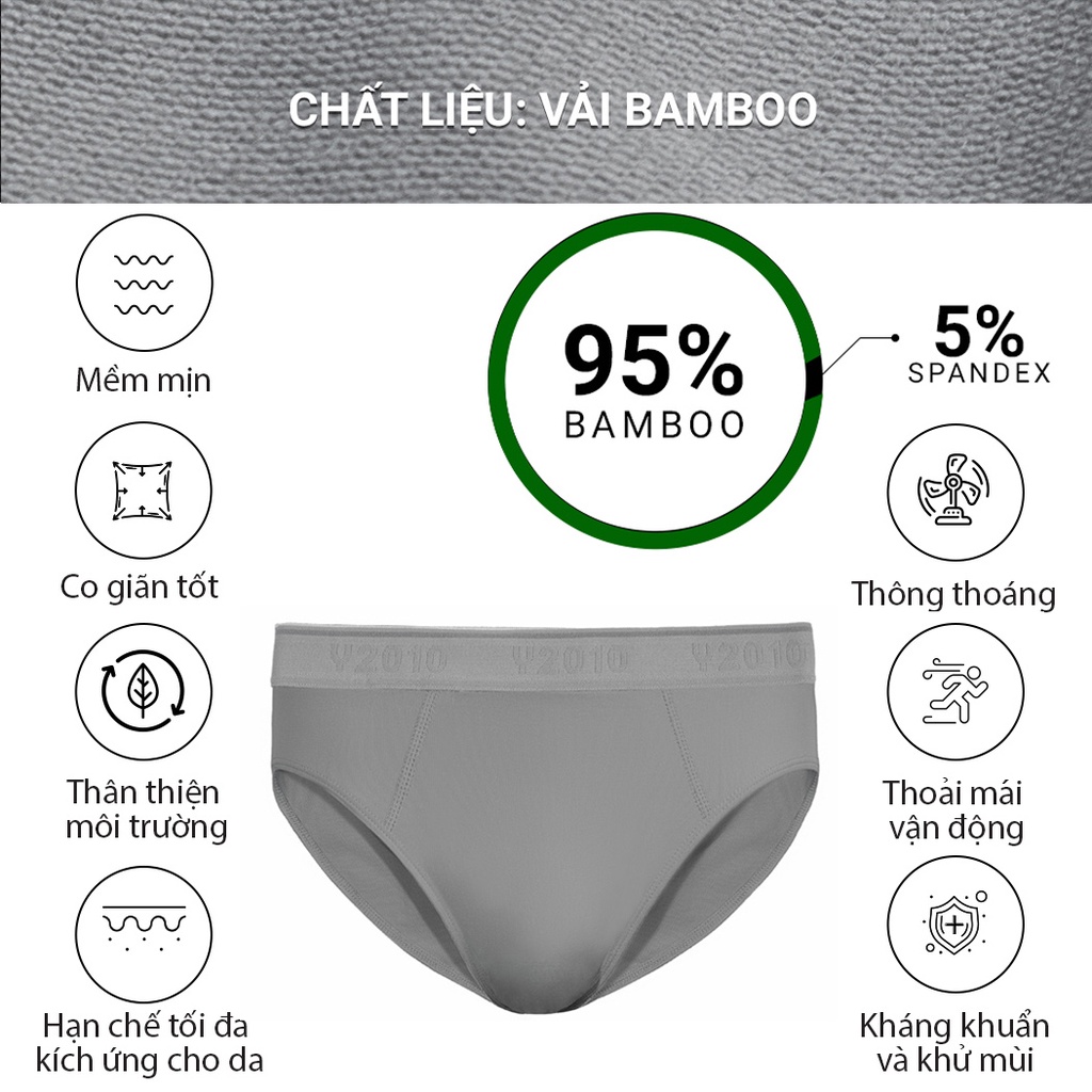 Combo 3 Quần Lót Tam Giác Nam Chất Liệu Bamboo Co Giãn Thoải Mái Y2010 M9  21548 |YaMe|
