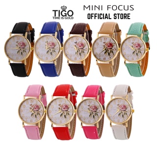Đồng hồ nữ MINI FOCUS dây da tổng hợp hình hoa hồng cổ điển vintage nhiều màu (mua kem deal sốc)