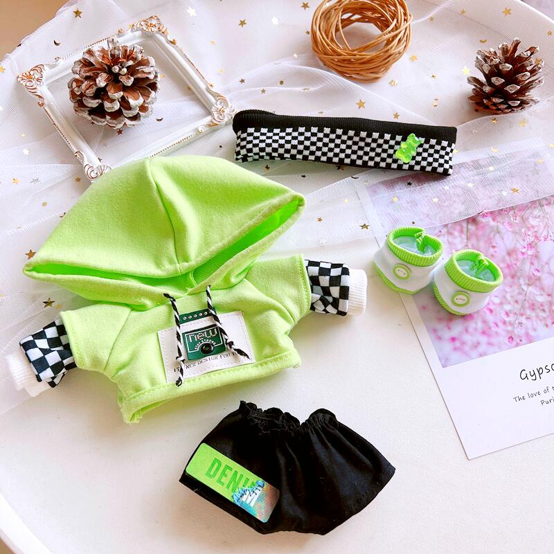 Outfit doll 20cm thời trang xanh lá
