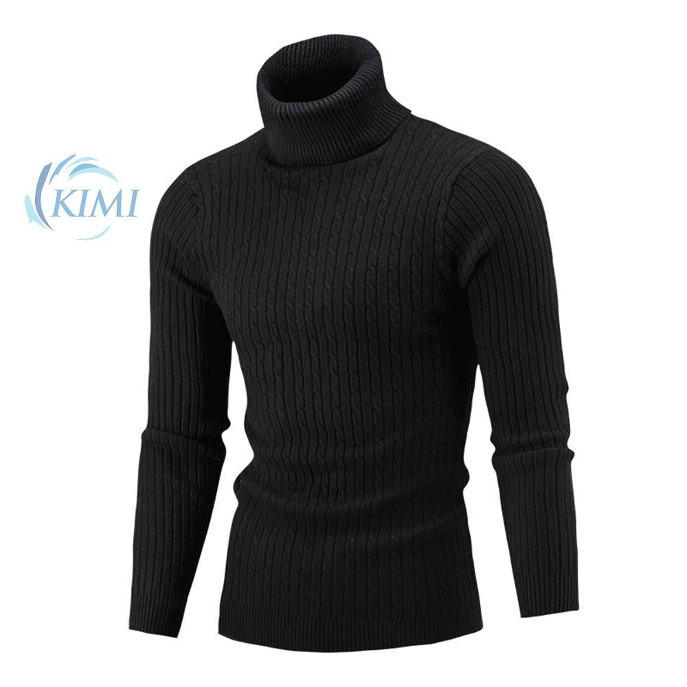 Solid color twist bottoming shirt turtleneck mens knit sweater sweater