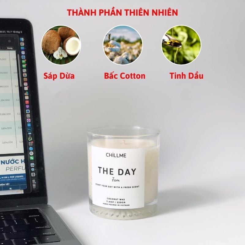 Nến thơm sáp dừa chillme mùi hương tự nhiên giúp thư giãn, khử mùi phòng, trang trí decor