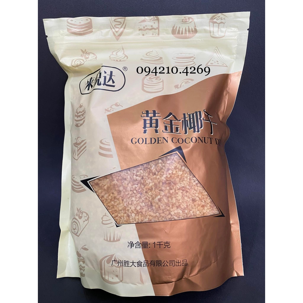 HOT- CƠM DỪA SẤY KHÔ/VỤN DỪA NƯỚNG GOLDEN BỊCH 1KG- TOPPING CHO TRÀ SỮA KEM TRỨNG SIÊU NGON/ỨNG DỤNG CAO TRONG LÀM BÁNH