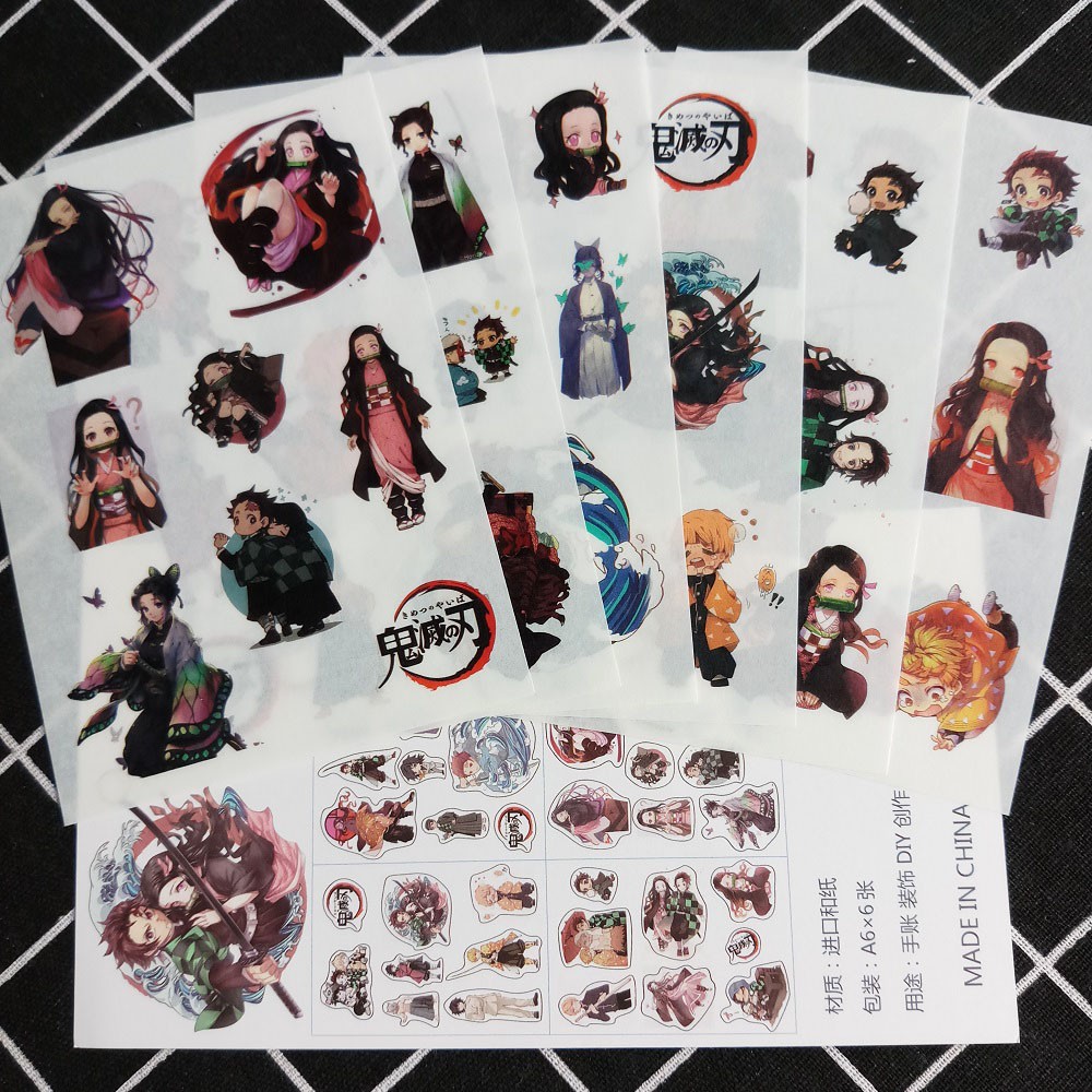 [Sticker] Hình Dán Anime Kimetsu no Yaiba (6 Tấm)