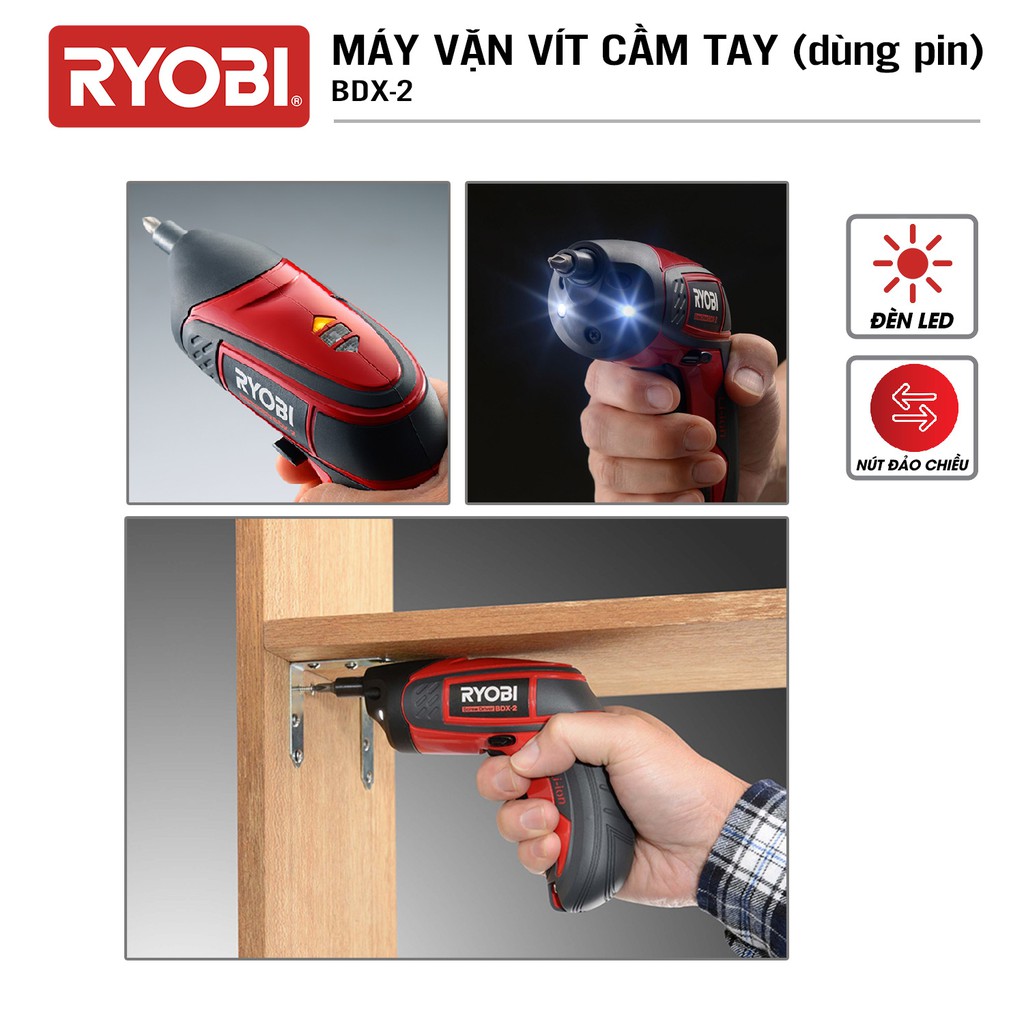 Máy bắn, bắt, vặn vít cầm tay dùng pin điện RYOBI (KYOCERA) - BDX-2