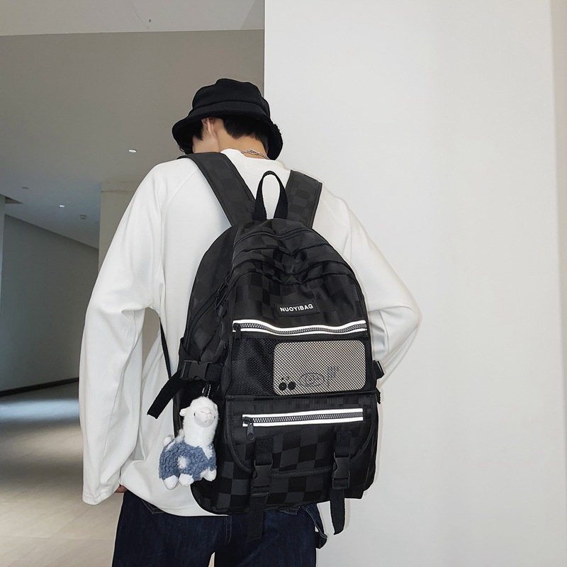 Balo đi học nam nữ NUOYIBAG chất vải cao cấp, balo laptop 15.6 inch