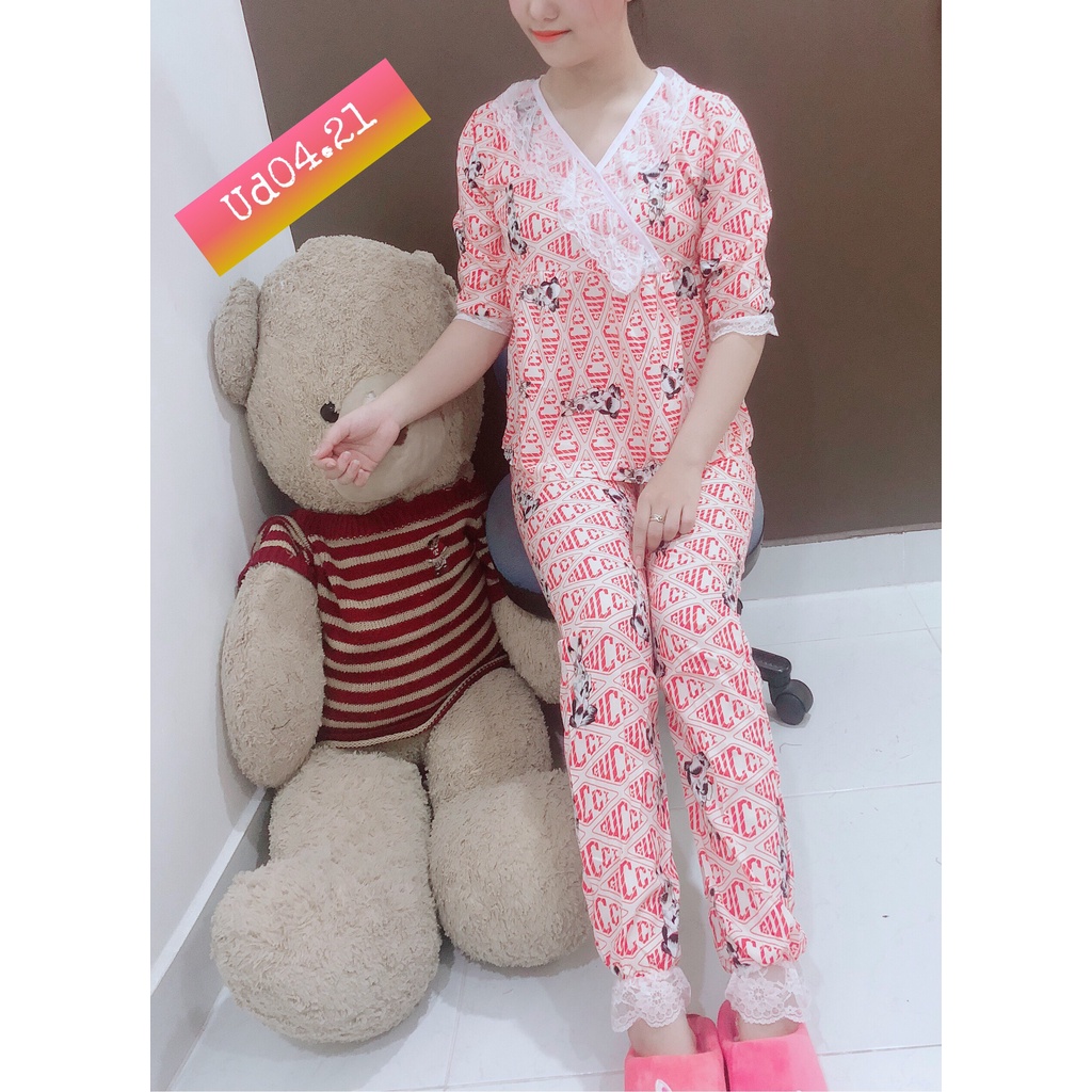 Bộ lụa tay lỡ viền ren from 58kg mẫu bận