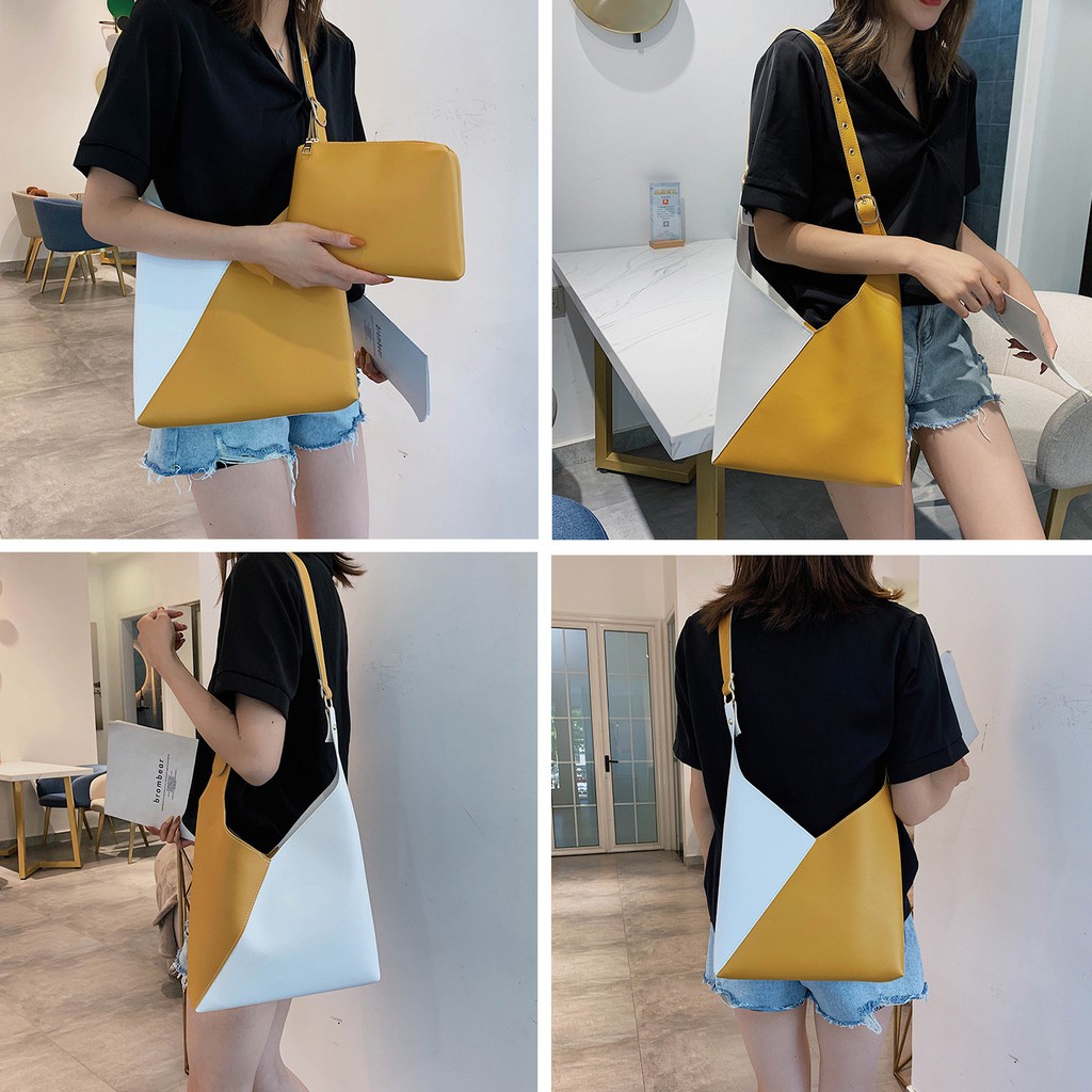 [Mã FASHIONGREEN264 giảm 10% tối đa 30k đơn từ 99k] Túi Tote Da Xẻ Chéo Kèm Ví Siêu Chất M661