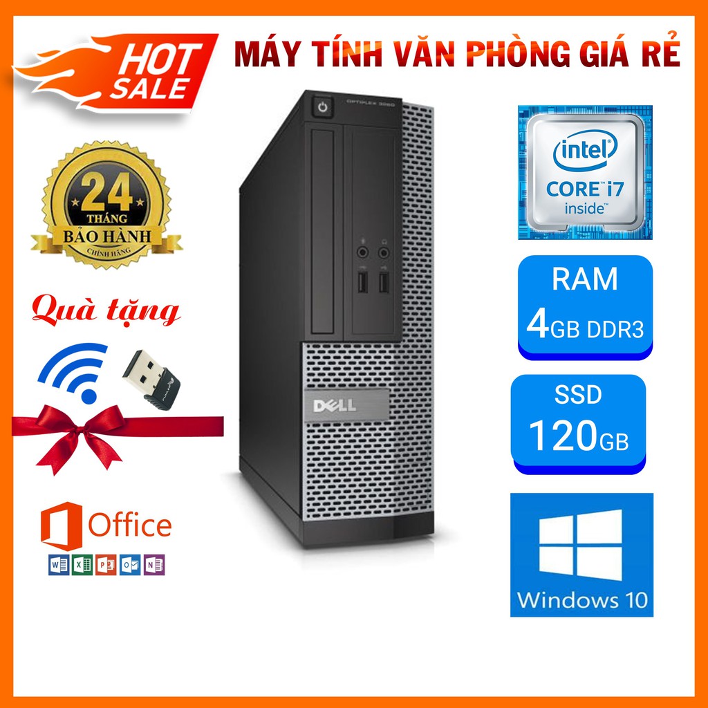 Máy Tính Đồng Bộ Giá Rẻ⚡️HoangPC⚡️ Máy Bộ Dell i7 - Dell Optiplex 3020 (i7 4770/Ram 4G/SSD 120G) - Bảo Hành 12 Tháng