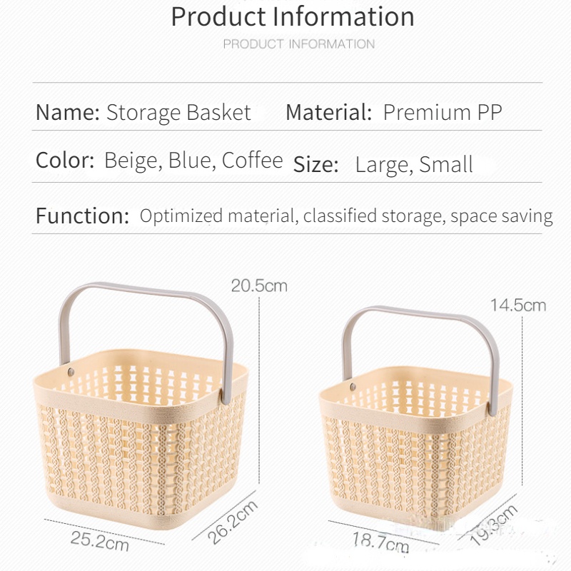 Giỏ Nhựa Đựng Trái Cây / Rau Củ Quả Có Tay Cầm Sáng Tạo Đa Ứng Dụng