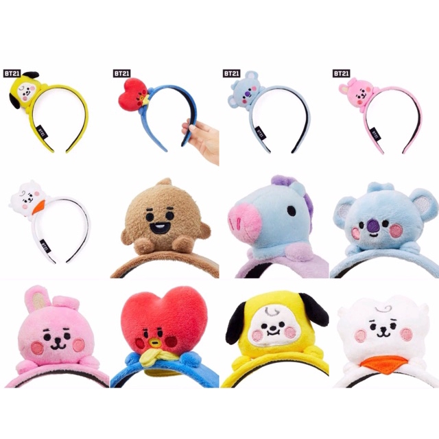 A030 ❤️ PUNIQ SPACE on hand 100% official BT21 BTS original authentic Băng Đô Cài Tóc Xinh Xắn Cho Bé