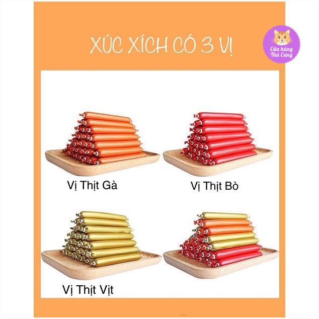 Xúc Xích Cho Chó Mèo - Thức Ăn Chó Mèo - Xúc Xích Dinh Dưỡng Vị Bò Vịt Hải Sản