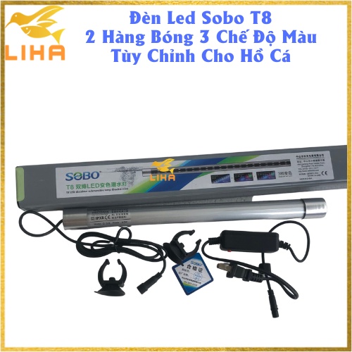 Đèn Led Sobo T8 2 Hàng Led - 3 Chế Độ Màu Tùy Chỉnh Cho Hồ Cá