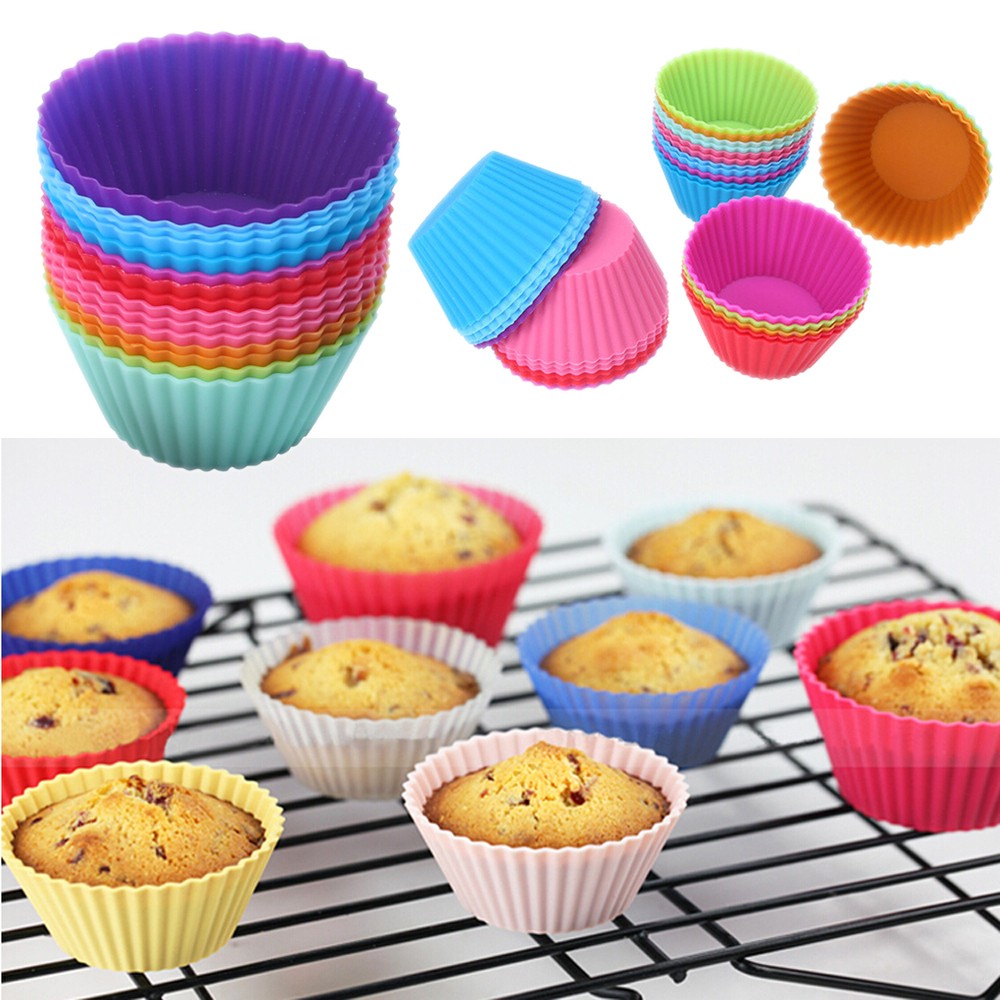 10 Khuôn cupcake silicon 7cm [nhiều hình]