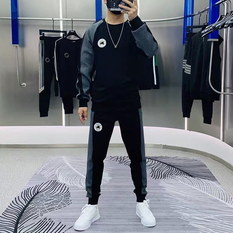 Áo bomber nam nữ phong cách, bộ rhu đông cổ tròn logo burbery KOIP AB060