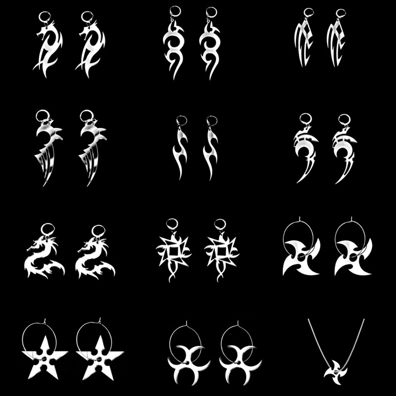 KHUYÊN TAI HÌNH RỒNG, SHURIKEN, NANH VUỐT NGẦU CHẤT THỜI TRANG UNISEX CHO CẢ NAM NỮ