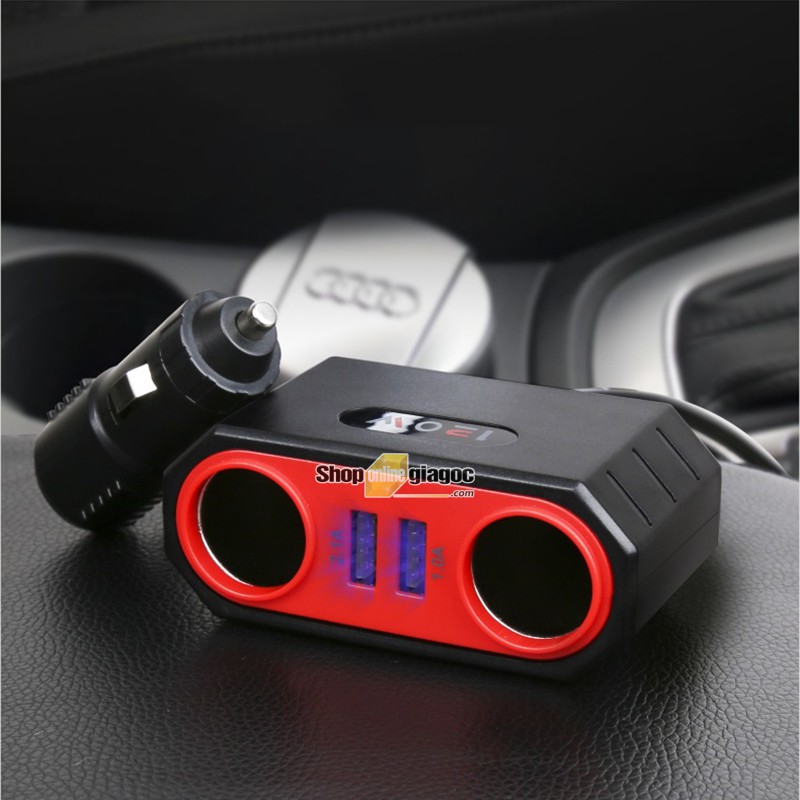 Bộ Chia 2 Tẩu 12v-24v 2 Cổng Sạc USB SPW04