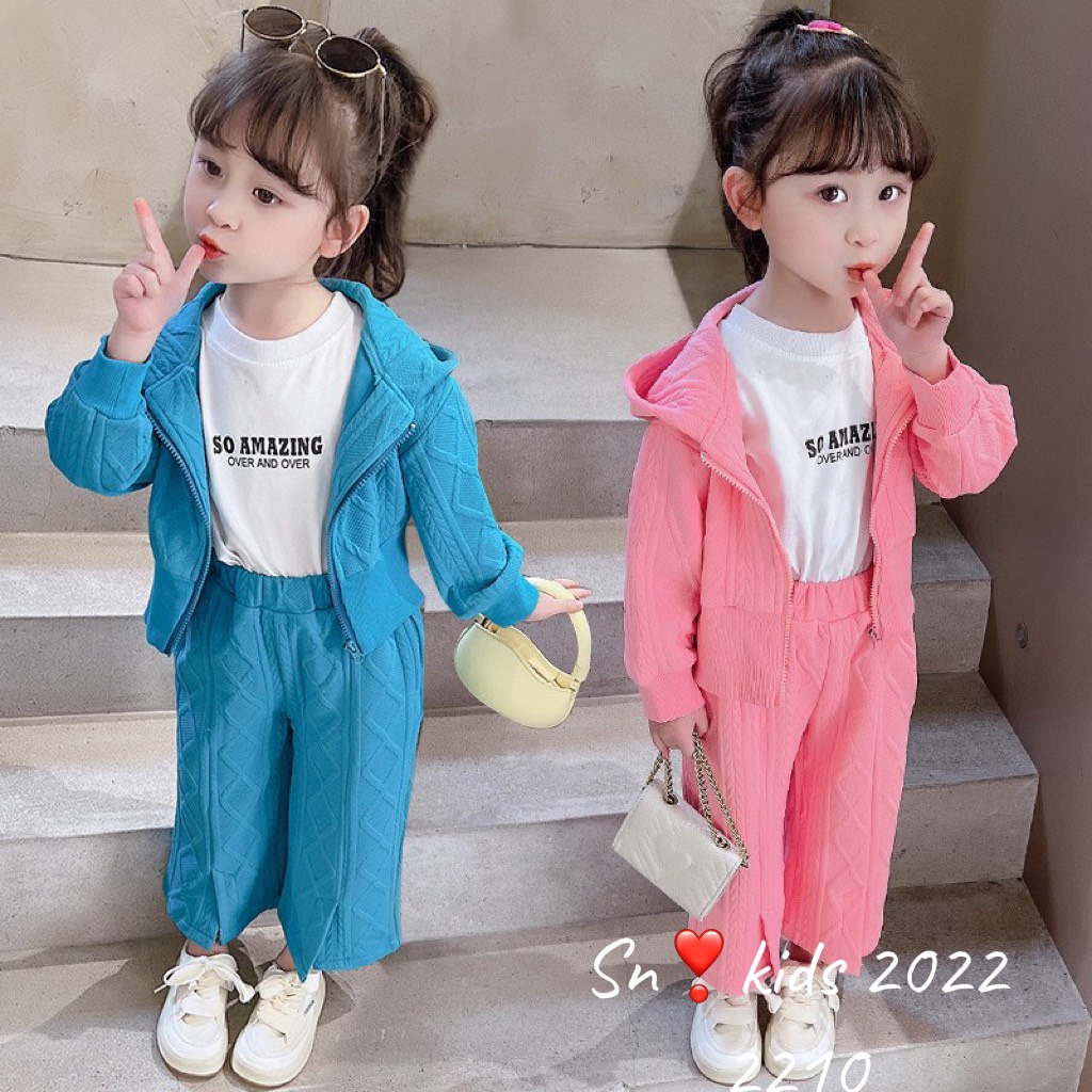 Bộ xốp khóa mũ vặn thừng bé gái