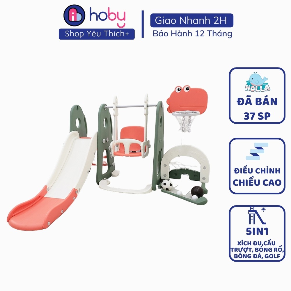 [Fullset] Combo Cầu Trượt Xích Đu 5in1 Holla 2021 cho bé bằng nhựa - Cầu trượt vận động 5 trò chơi
