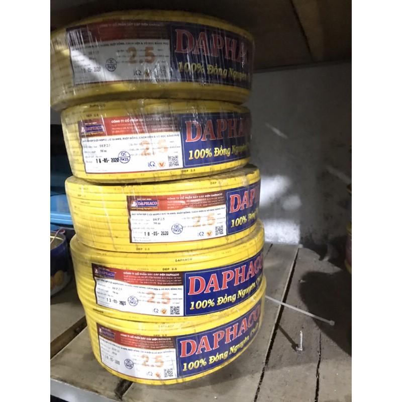 Dây điện đơn daphaco 2.5 cuộn 100m