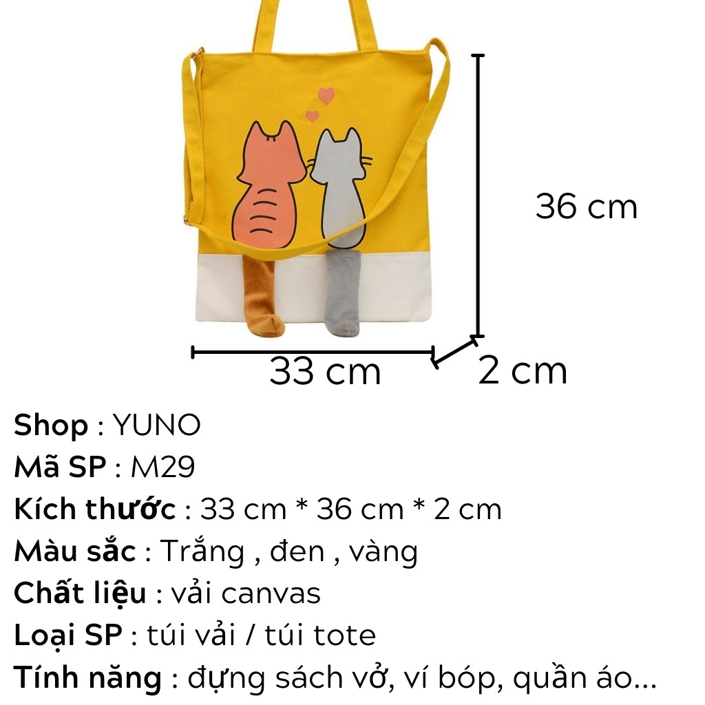 Túi Vải Bố Canvas Tote Đựng Đồ Quần Áo Đeo Vai Thời Trang Giá Rẻ YUNO M29