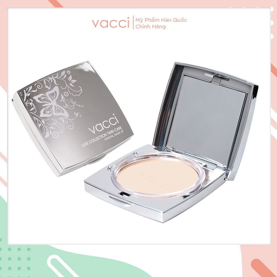 Phấn Nền Cao Cấp Che Khuyết Điểm Vacci Twin Cake SPF 30