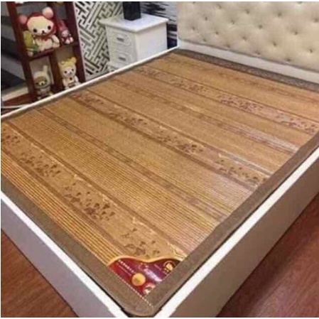 Chiếu trúc tăm vân gỗ in hoa mát lạnh mùa hè màu gỗ - Họa Tiết Ngẫu Nhiên