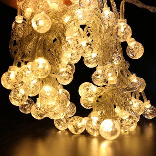 Dây đèn 10m Led Trang trí Bi bọt nước trong veo đẹp mắt,  giáng sinh noel, năm mới, tết trang trí ngoài trời rất đẹp