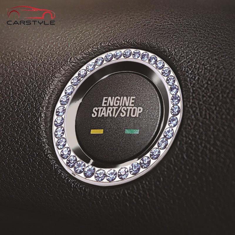 Ốp Đính Đá nút start stop Xe Hơi, Màu hồng, màu trắng và xanh, ốp trang trí nút khởi động xe hơi Toyota CHR vios | BigBuy360 - bigbuy360.vn