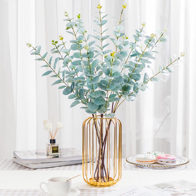 Lá giả - lá táo 3d cành 87cm 3 nhánh nhiều màu sắc trang trí nhà cửa,  cắm điểm lọ hoa