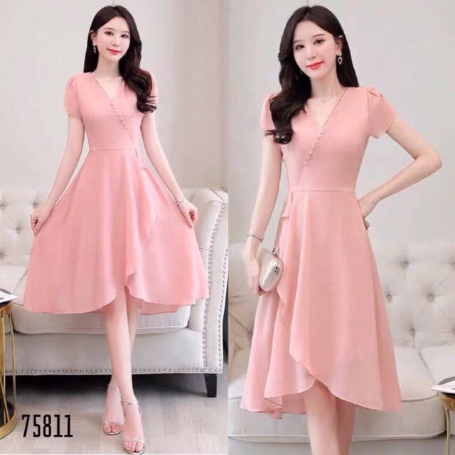 🍒Đầm voan chiffon (Free/big size XL, 2XL)