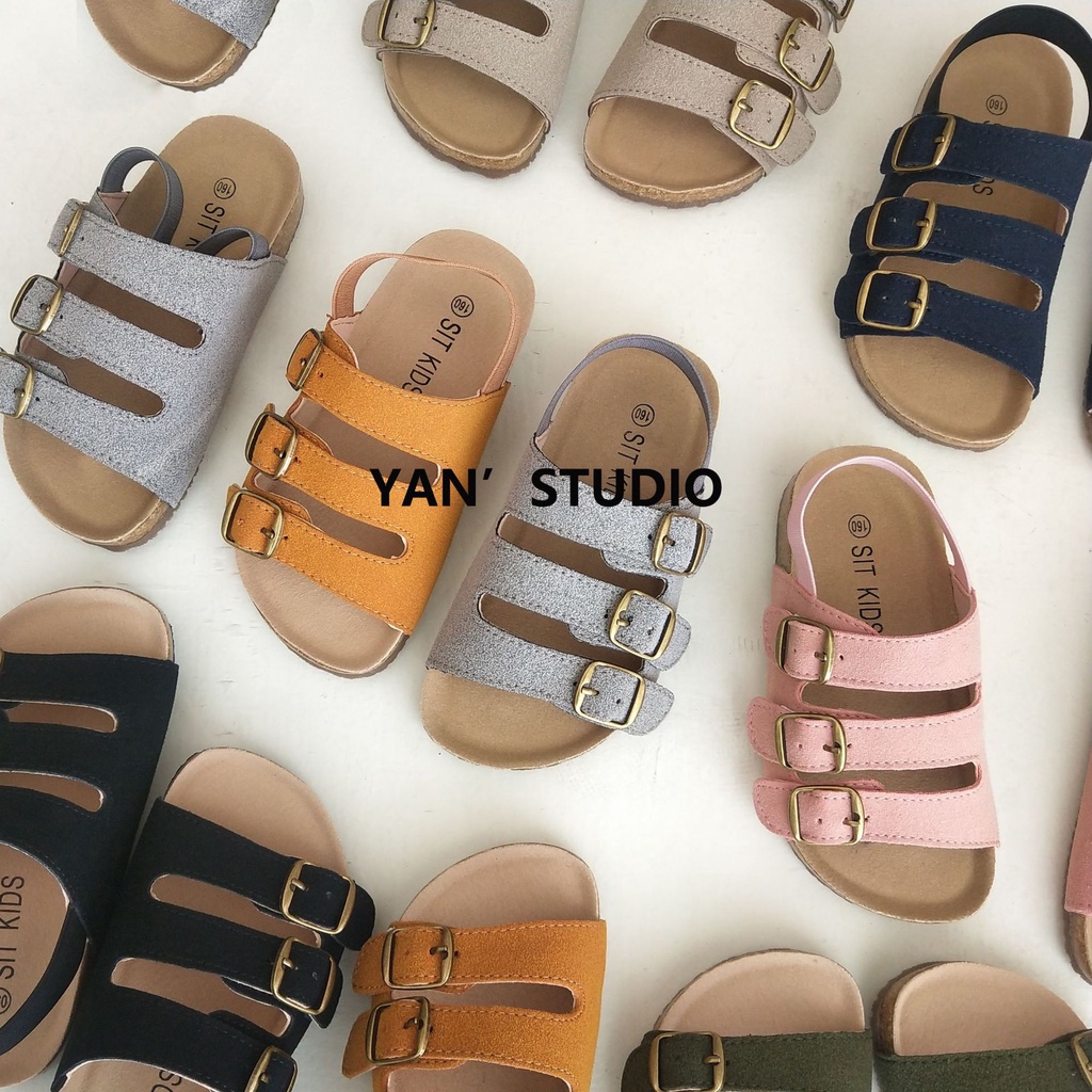 Dép Sandal Đế Mềm Khóa Kim Loại Màu Trơn Phong Cách Hàn Quốc al051