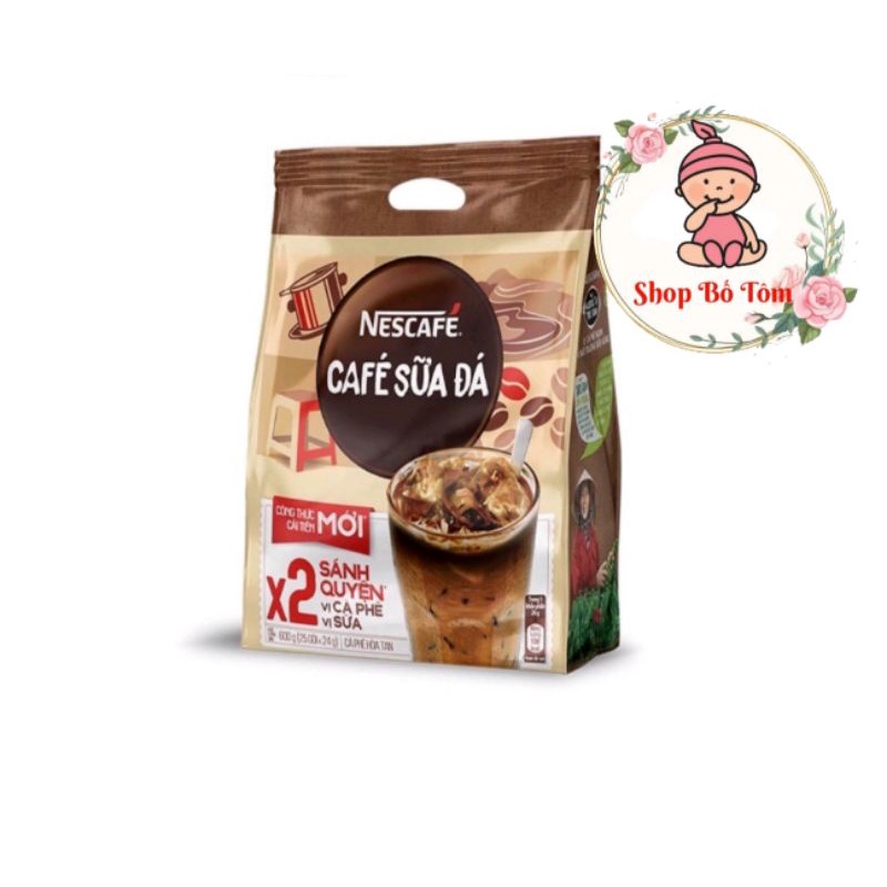 [Mã GROSALE giảm 10% đơn 150K] Cà phê sữa đá Nescafe túi 25 gói x 24g