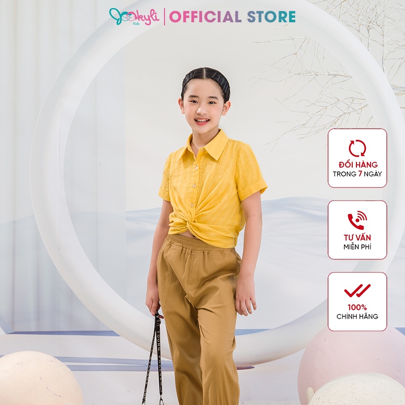 Áo sơ mi JOOKYLI bé gái xoắn eo 16G0976