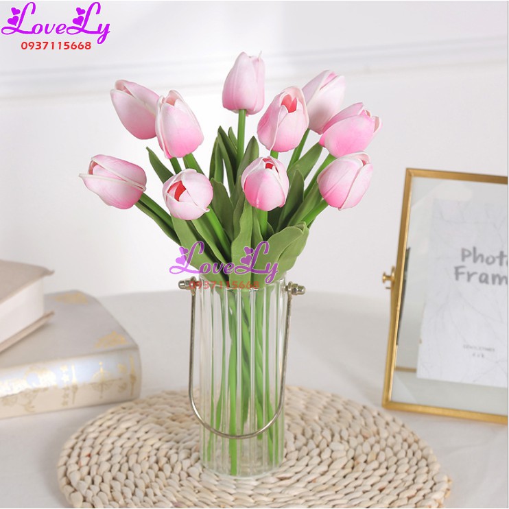 [Mã LIFE20KALL giảm 10% đơn 50K] Hoa giả - Hoa Tulip cao su giả như thật decor trang trí nhà cửa