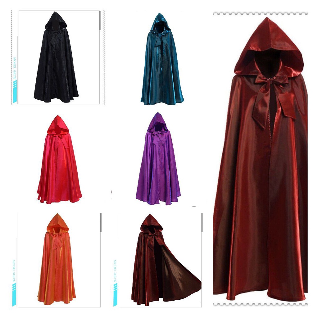 Áo choàng trùm đầu tiệc Halloween thắt dây mới cho người trưởng thành và trẻ em nam nữ hóa trang ma cà rồng
