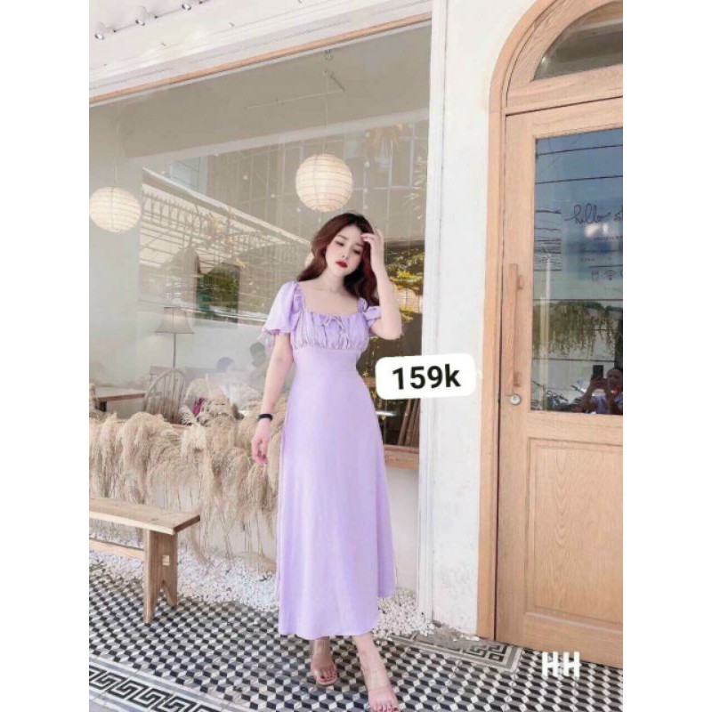 Đầm tím pastel ngọt ngào