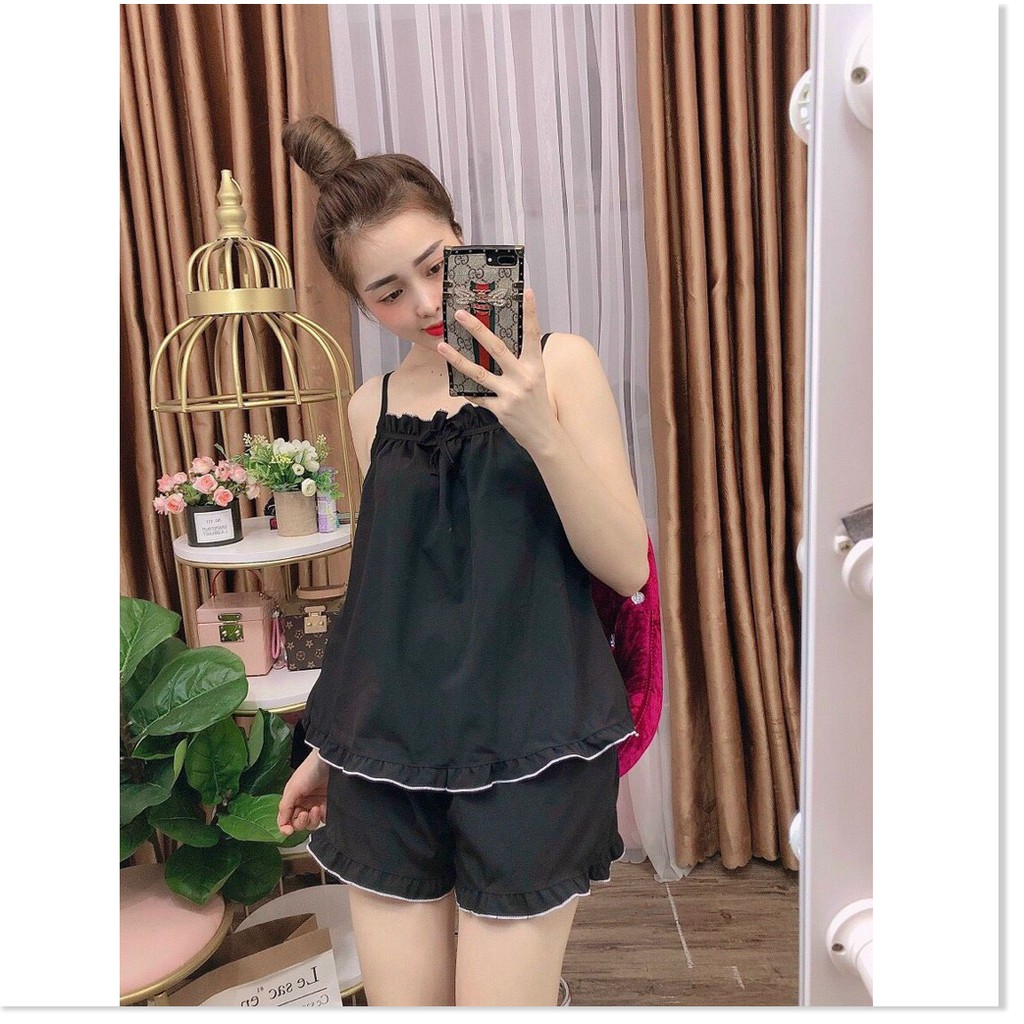 Set bộ tiểu thư mặc nhà Satin ngắn cực đẹp cho chị em KOKO MI FASHION