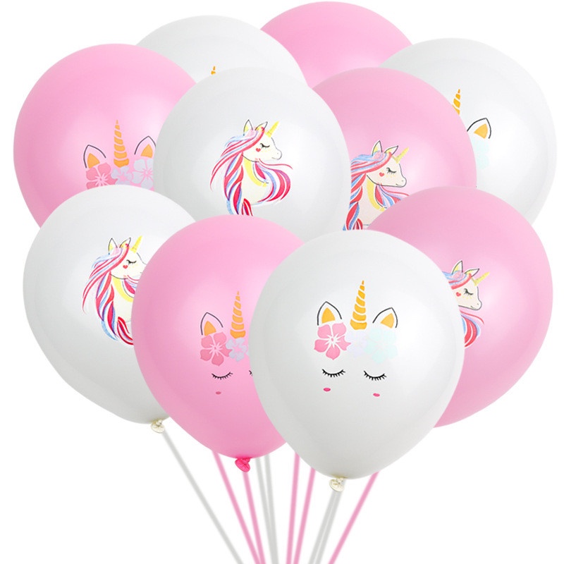 Set 5 Bong Bóng Hình Kỳ Lân Hoạt Hình Trang Trí Tiệc Sinh Nhật Cho Bé