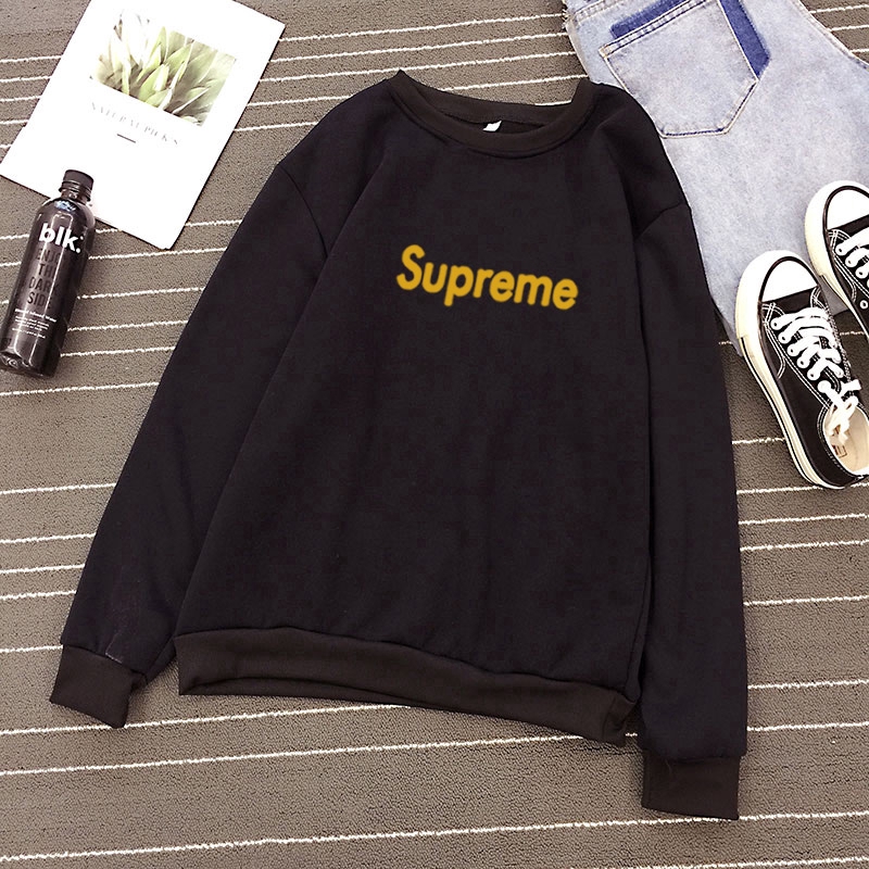 Áo hoodie dài tay in chữ Supreme cho nữ