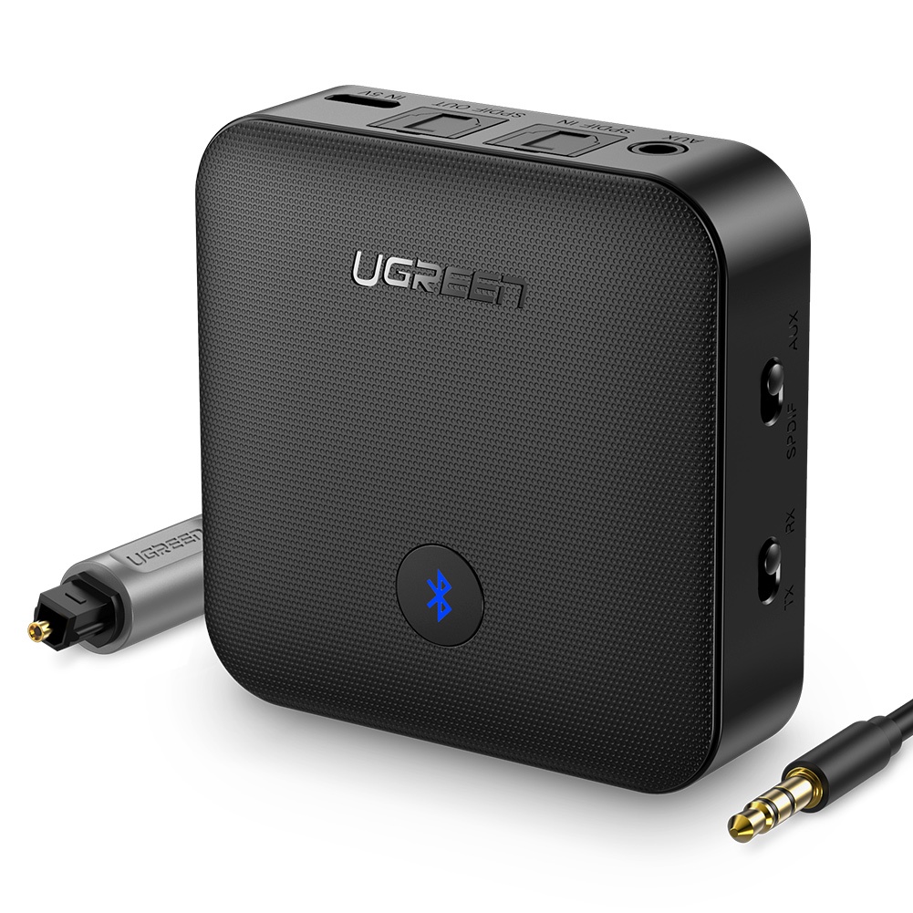 Bộ thu phát bluetooth 5.0 Ugreen AptX HD cho TV/tai nghe cổng Optical 3.5mm SPDIF